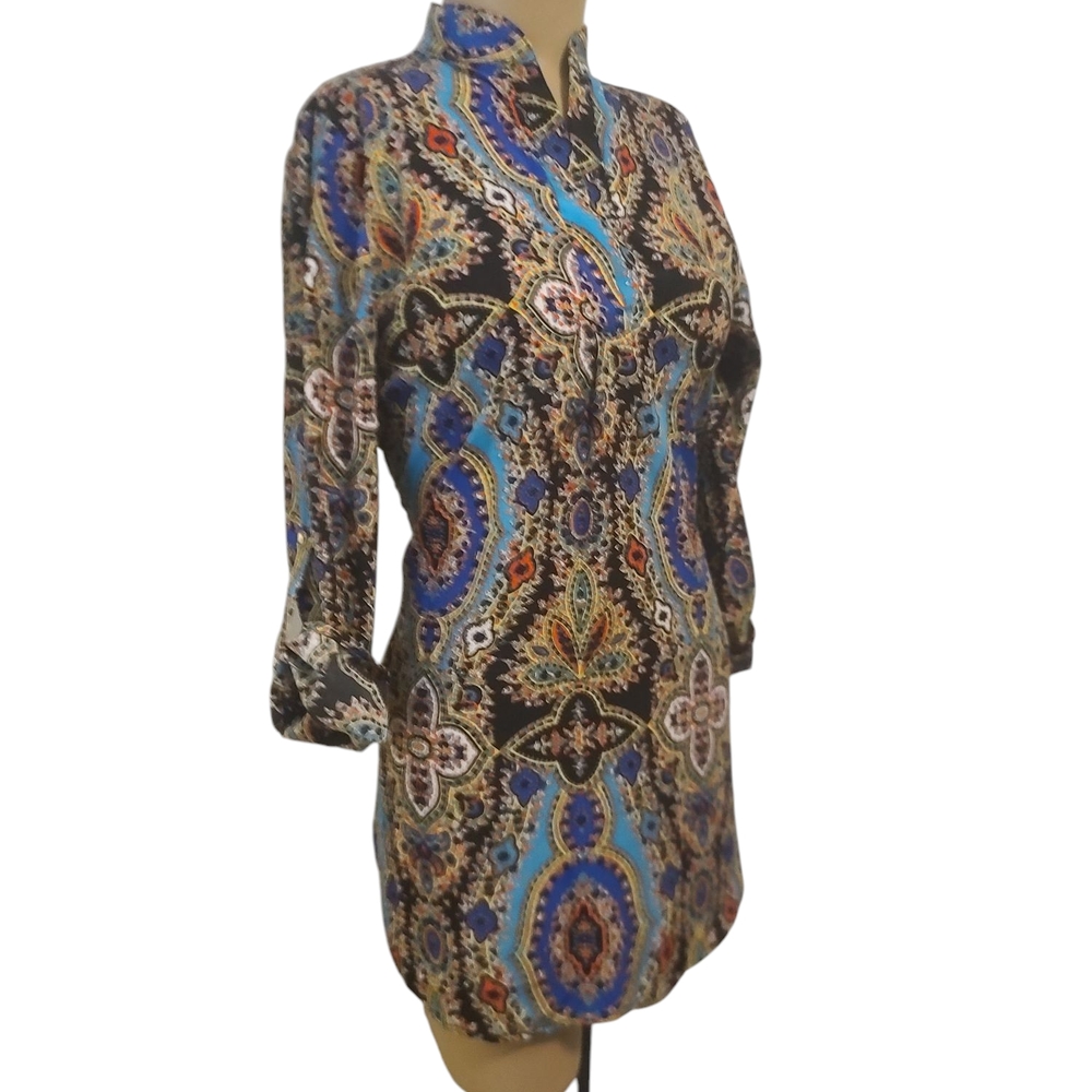 Colorful Paisley Tunic Top Size Small Womens